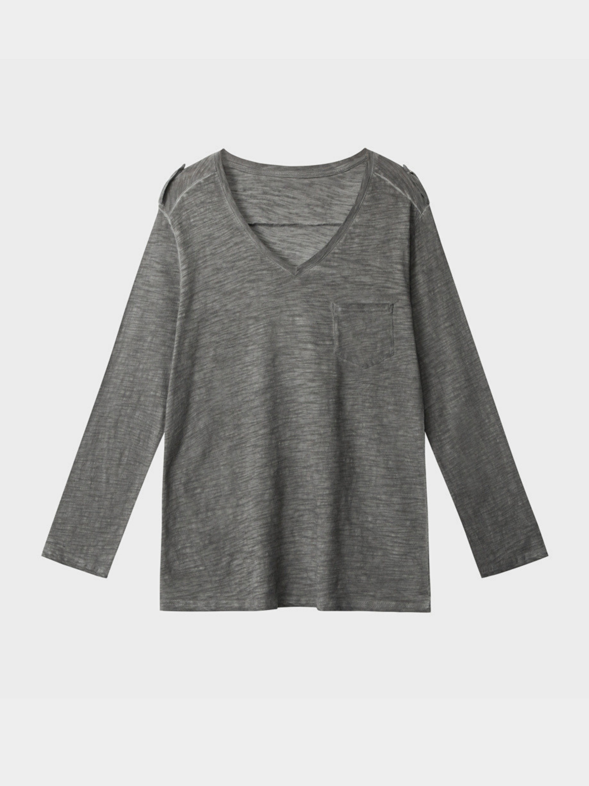 Caveridge – Damen-Langarm-T-Shirt mit V-Ausschnitt, figurbetont