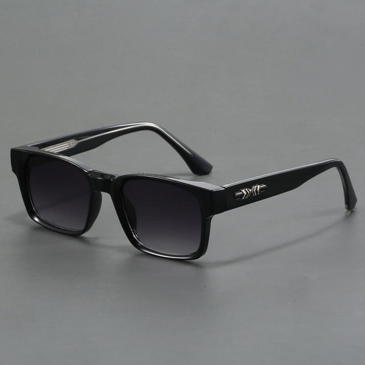 Colorblock-Sonnenbrille mit eckigem Rahmen und polarisierten Gläsern im Retro-Stil