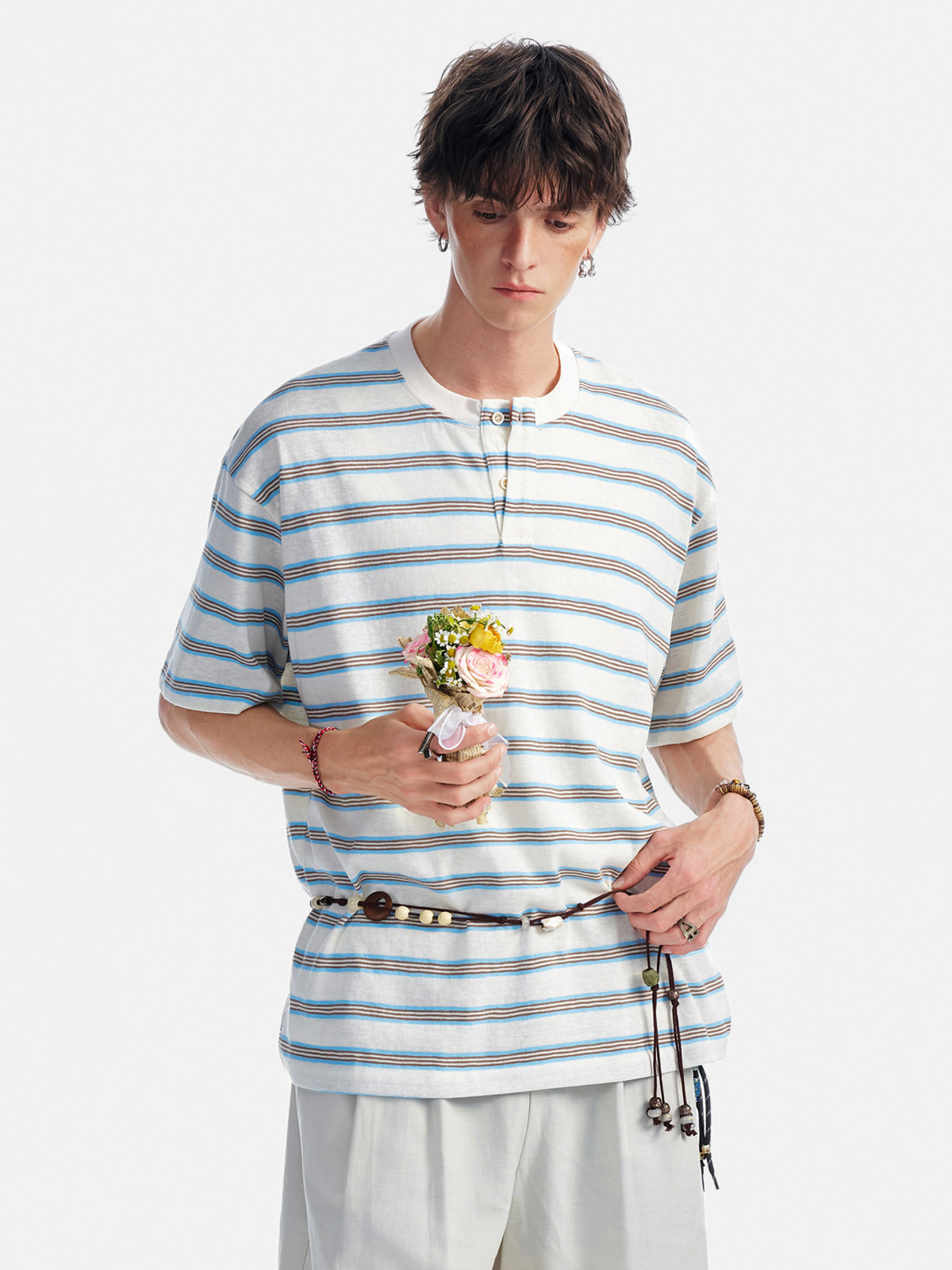 CrestWrap – Herren-Henley-Shirt mit kurzem Arm aus Lyocell-Mischgewebe