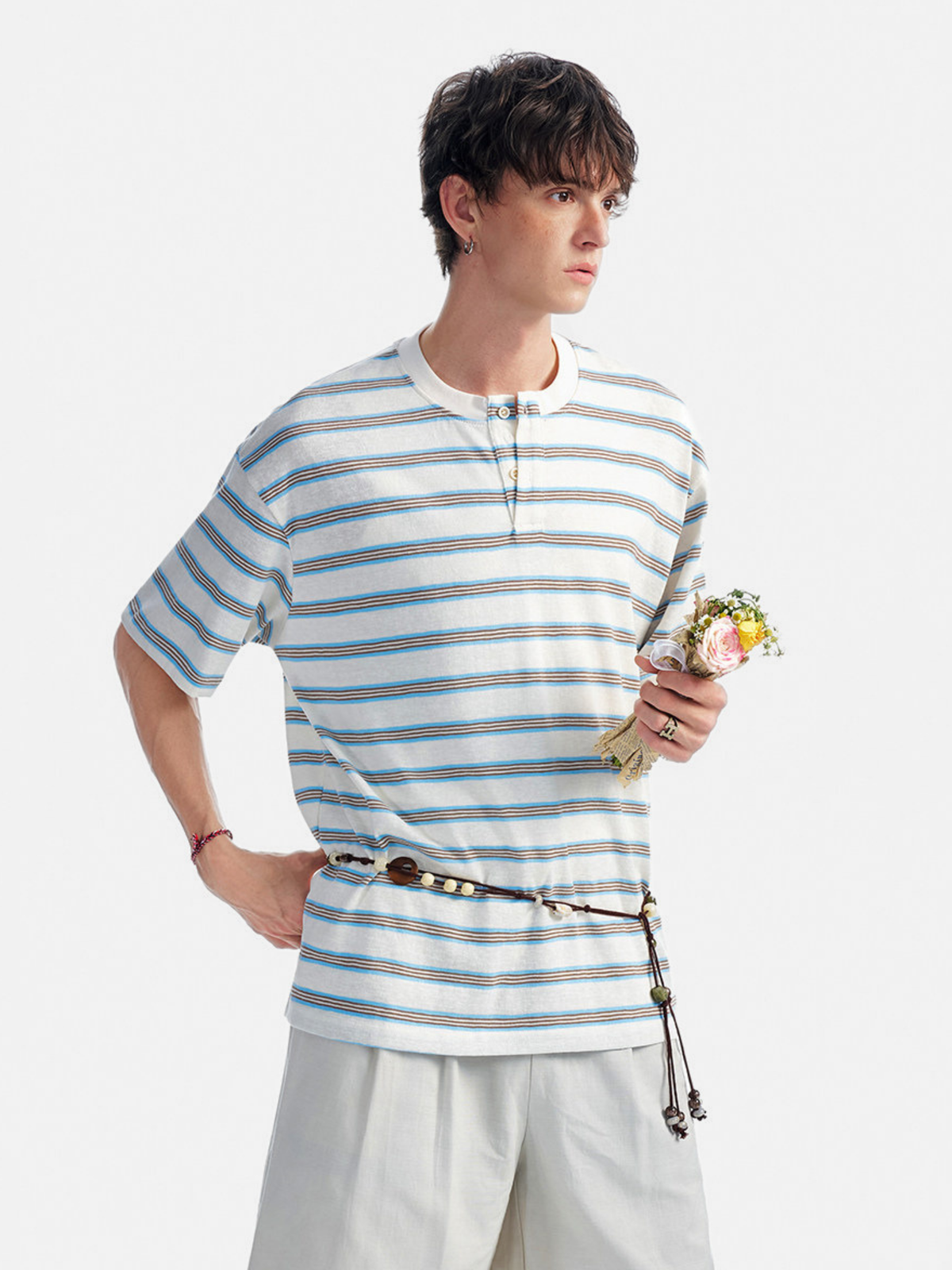 CrestWrap – Herren-Henley-Shirt mit kurzem Arm aus Lyocell-Mischgewebe