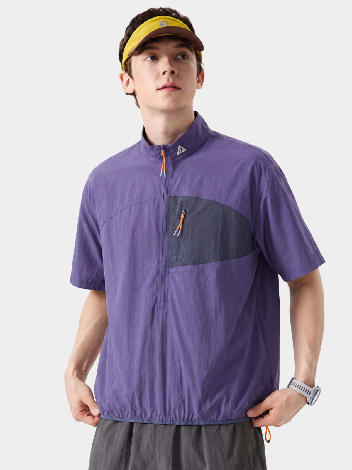 IronRidge – Leichtes UPF50+ Funktionsshirt mit Stehkragen, kurzem Reißverschluss und schnelltrocknendem Material