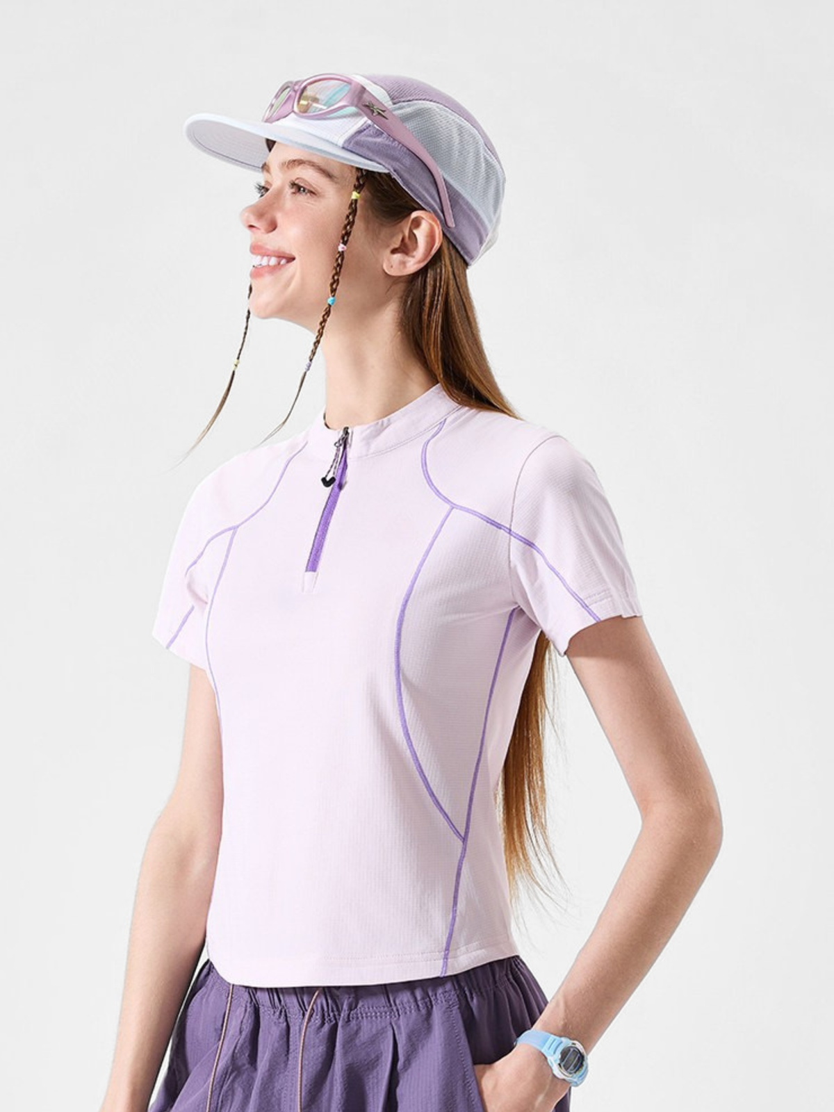 ChillChair – Schnelltrocknendes, antibakterielles Damen-Performance-Shirt mit halbem Reißverschluss