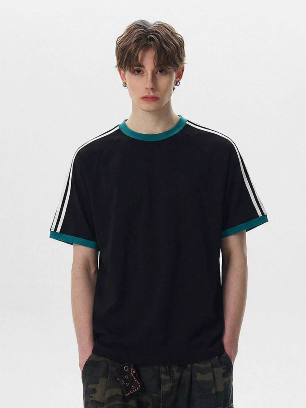 Dusttrail – Colorblock-Kühlungs-T-Shirt mit Streifen und schnelltrocknender Funktion