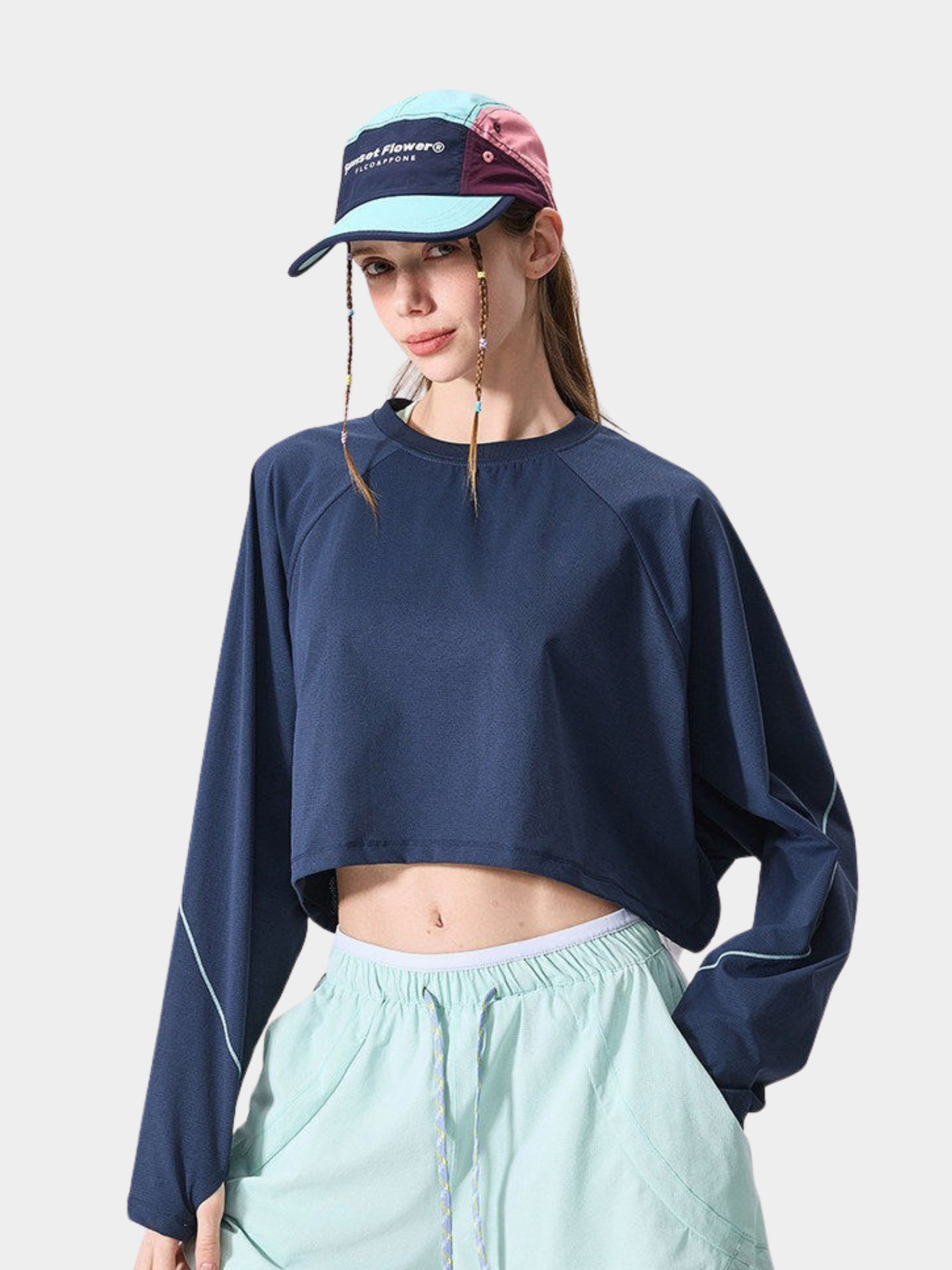 Crossland – Leichtes, atmungsaktives und schnelltrocknendes Damen-Langarmshirt in verkürzter Passform