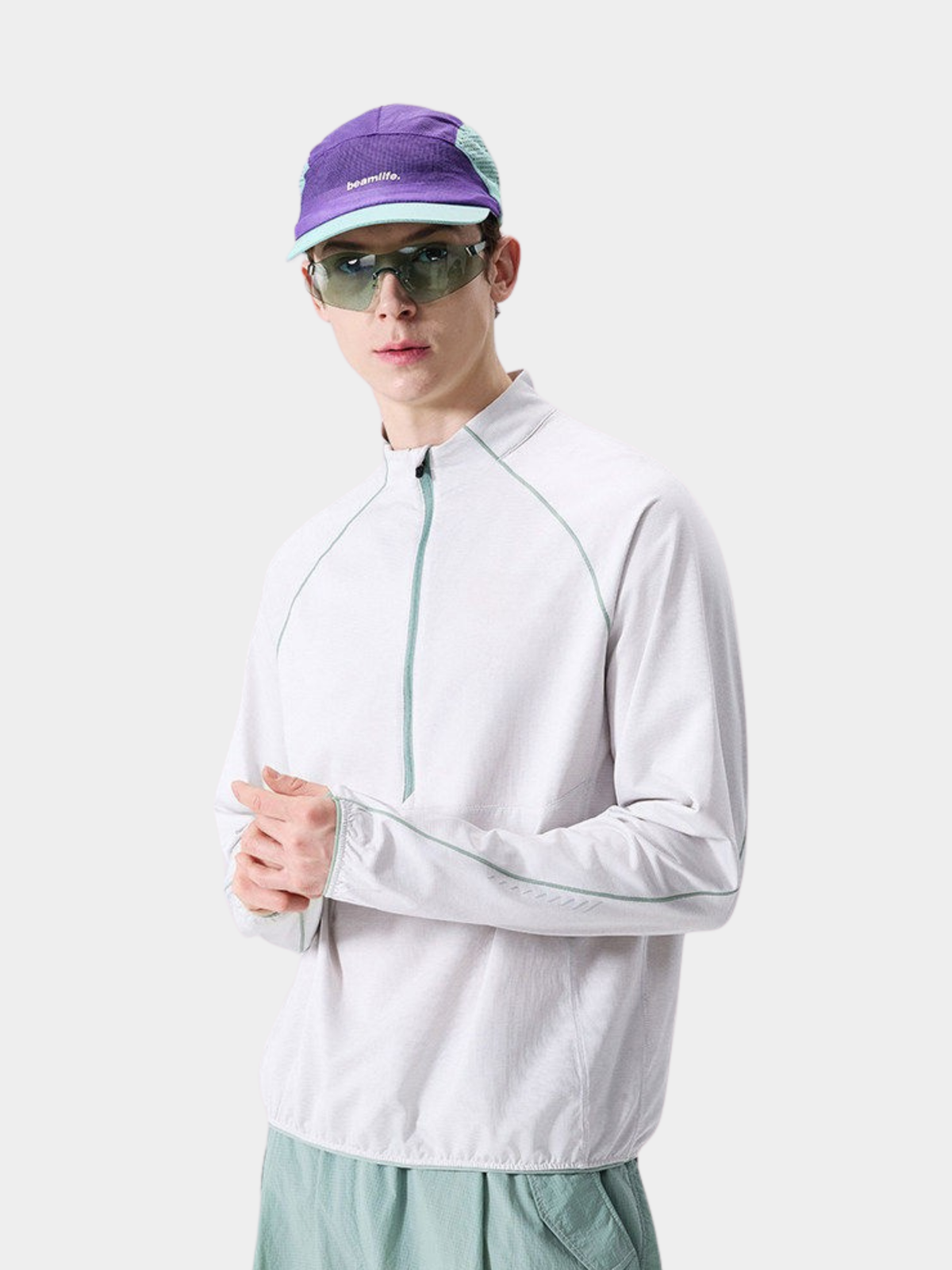 Snappy – Unisex Feuchtigkeitsableitendes, schnelltrocknendes Langarm-T-Shirt mit halbem Reißverschluss