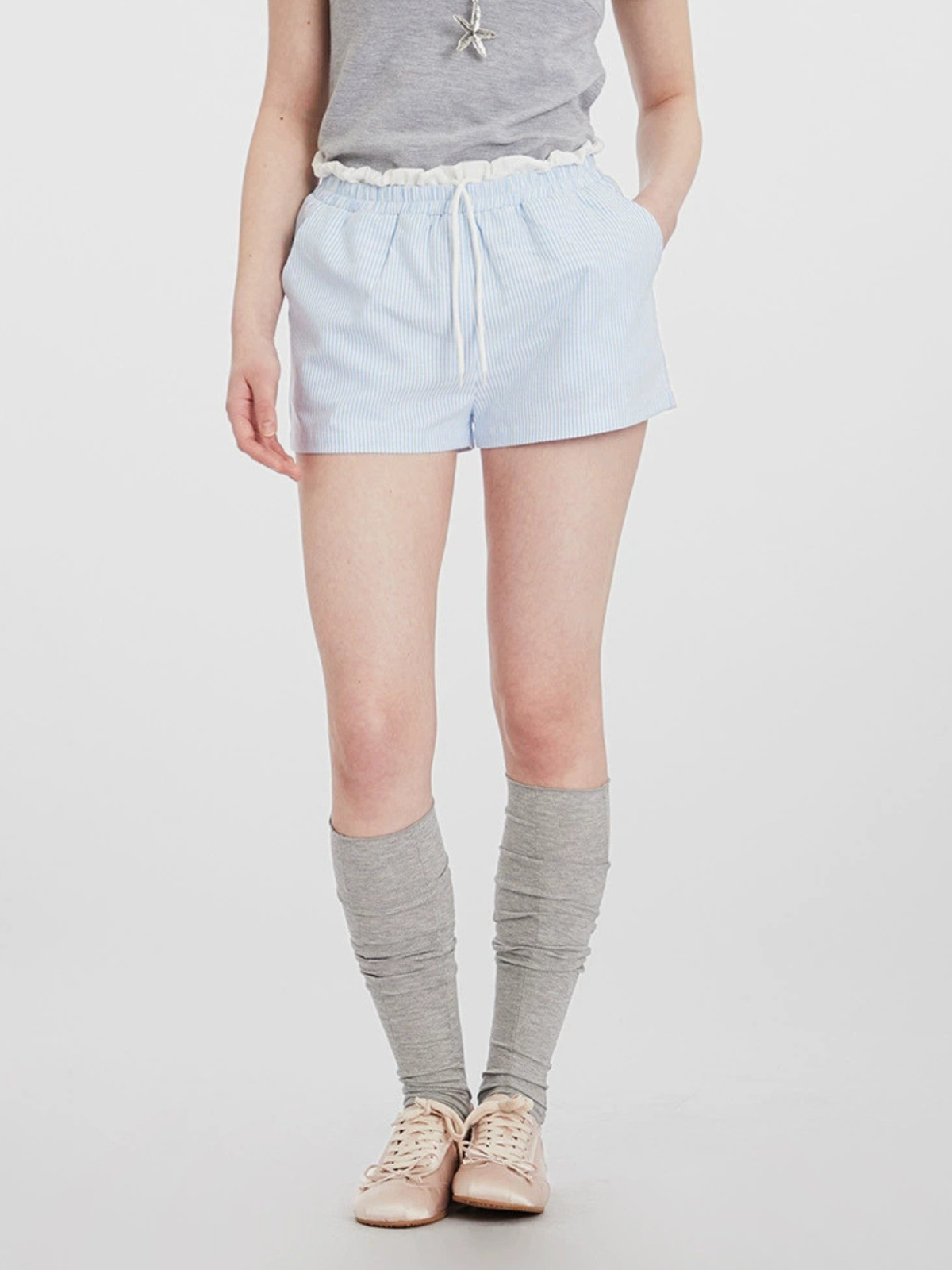 SkyLight - Lässige Damen-Shorts mit gestreiftem Doppelbund