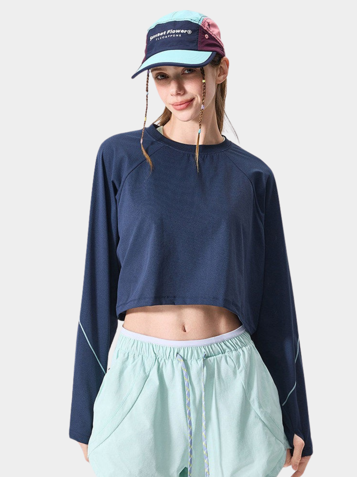 Crossland – Leichtes, atmungsaktives und schnelltrocknendes Damen-Langarmshirt in verkürzter Passform