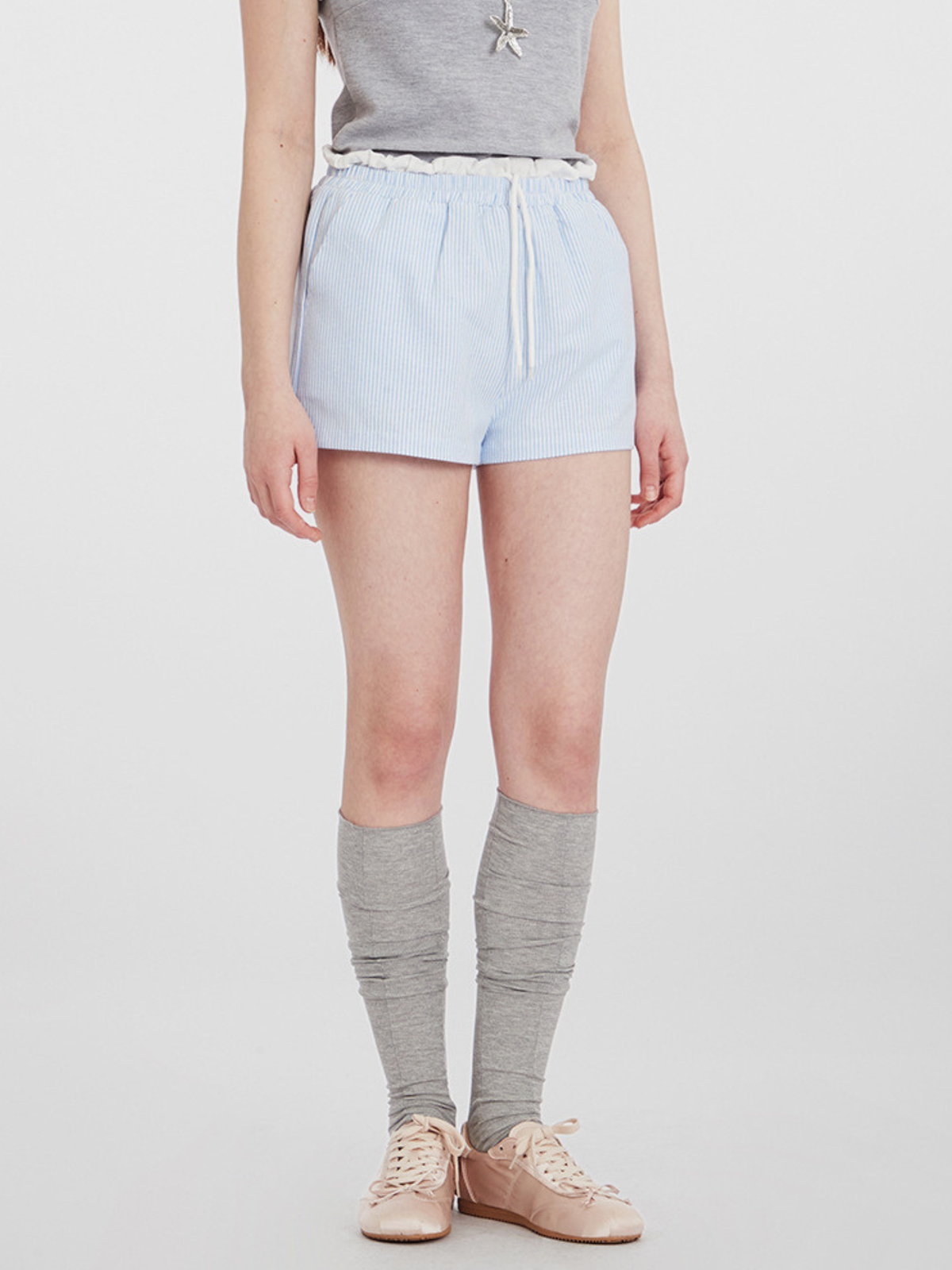SkyLight - Lässige Damen-Shorts mit gestreiftem Doppelbund