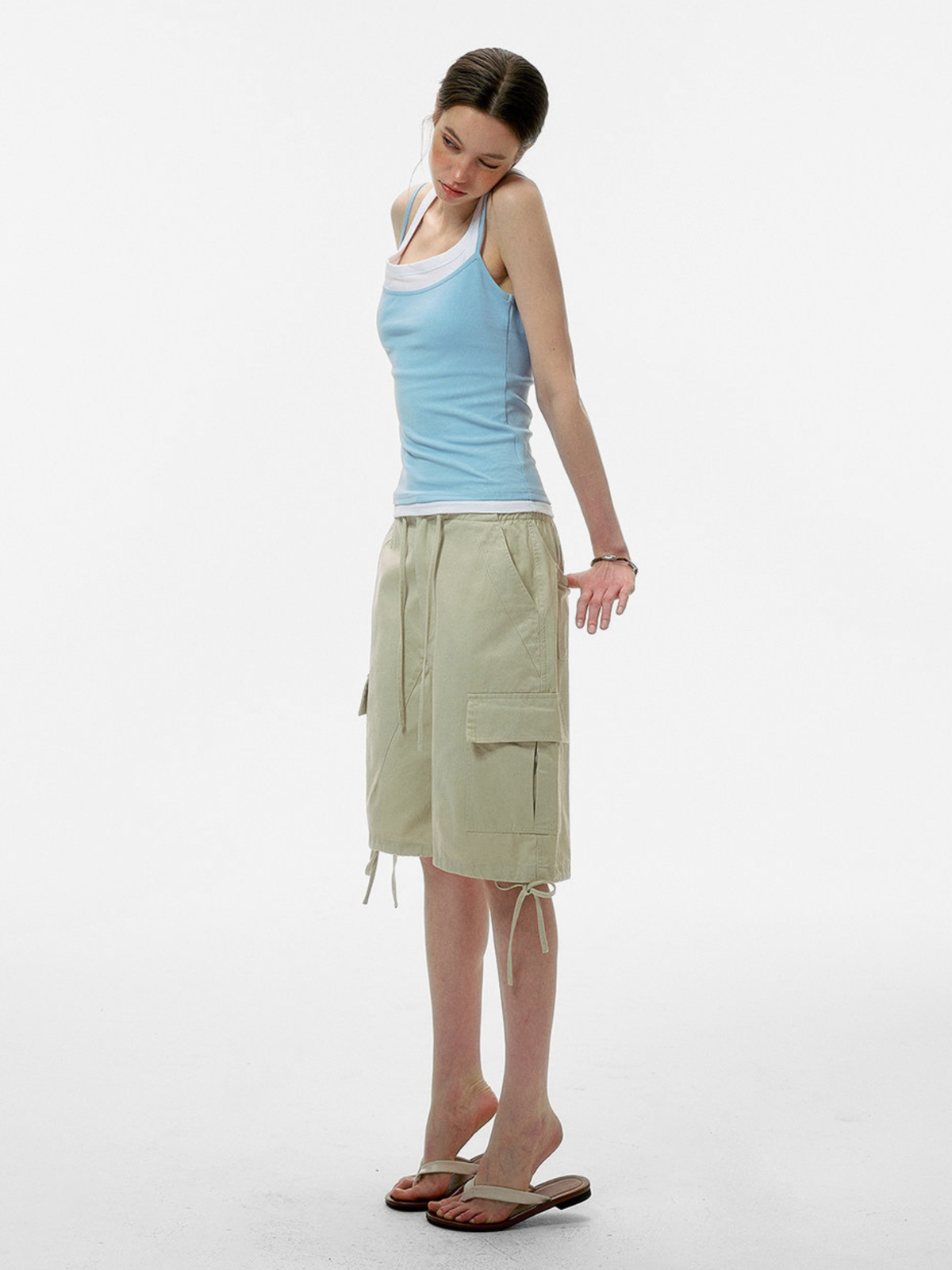 Caveveil – Geripptes Damen-Tanktop in zweilagiger Optik