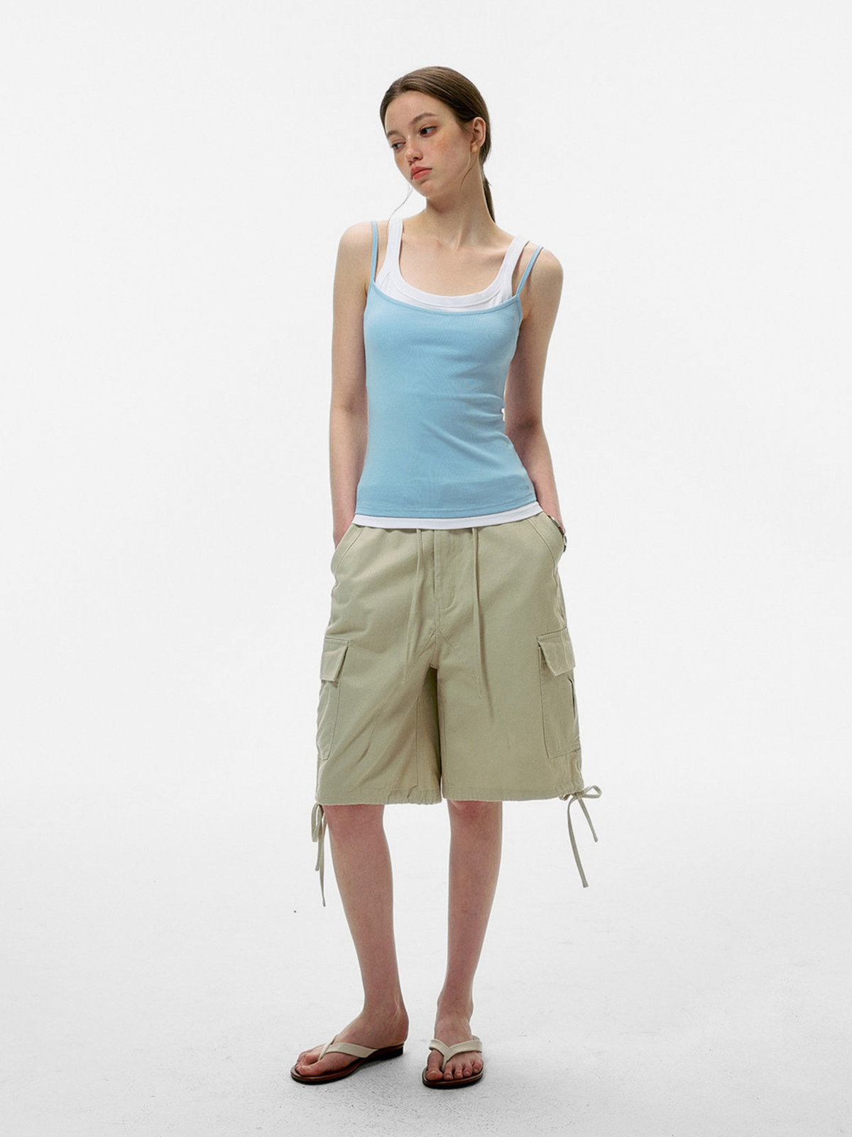 Caveveil – Geripptes Damen-Tanktop in zweilagiger Optik
