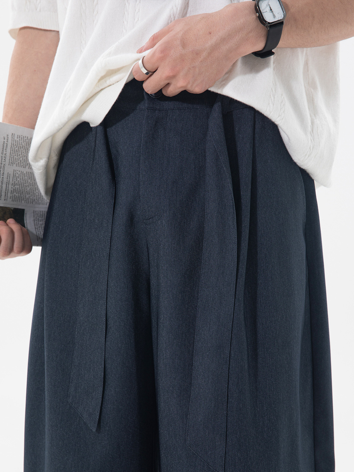 Slowtrail - Herrenhose im Faux-Denim-Look, CleanFit, geschwungener Schnitt
