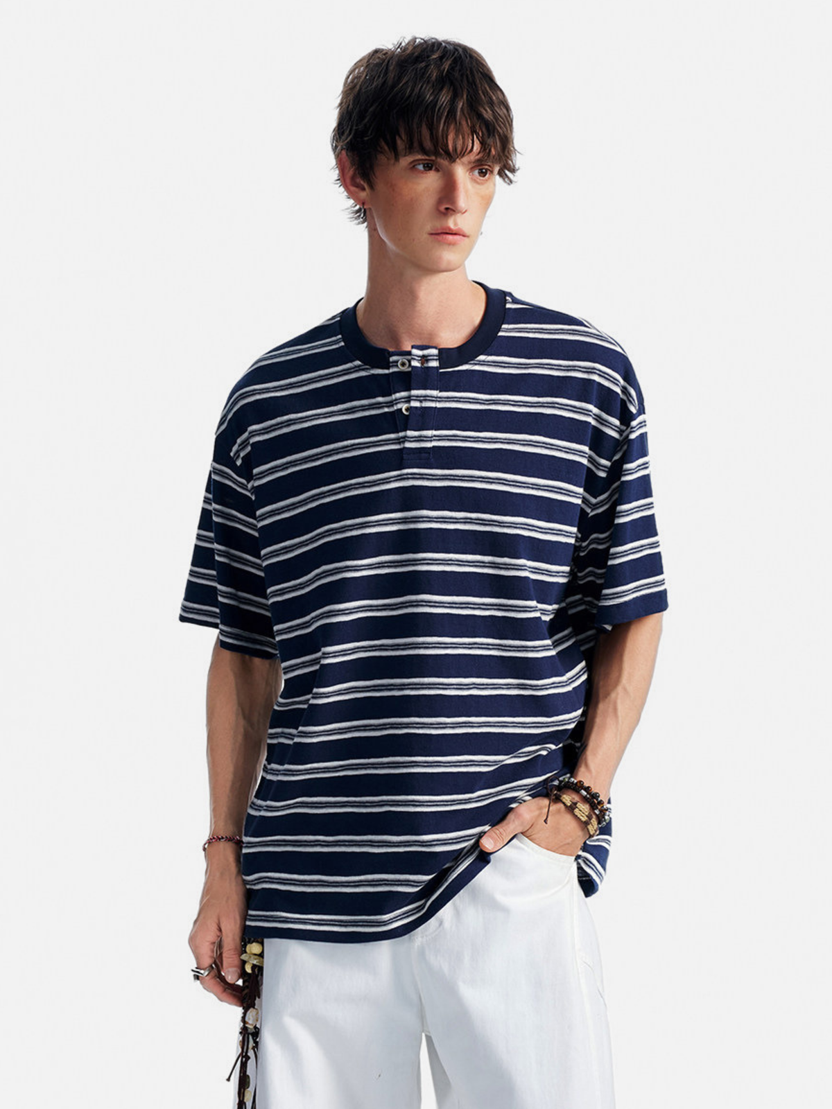 CrestWrap – Herren-Henley-Shirt mit kurzem Arm aus Lyocell-Mischgewebe