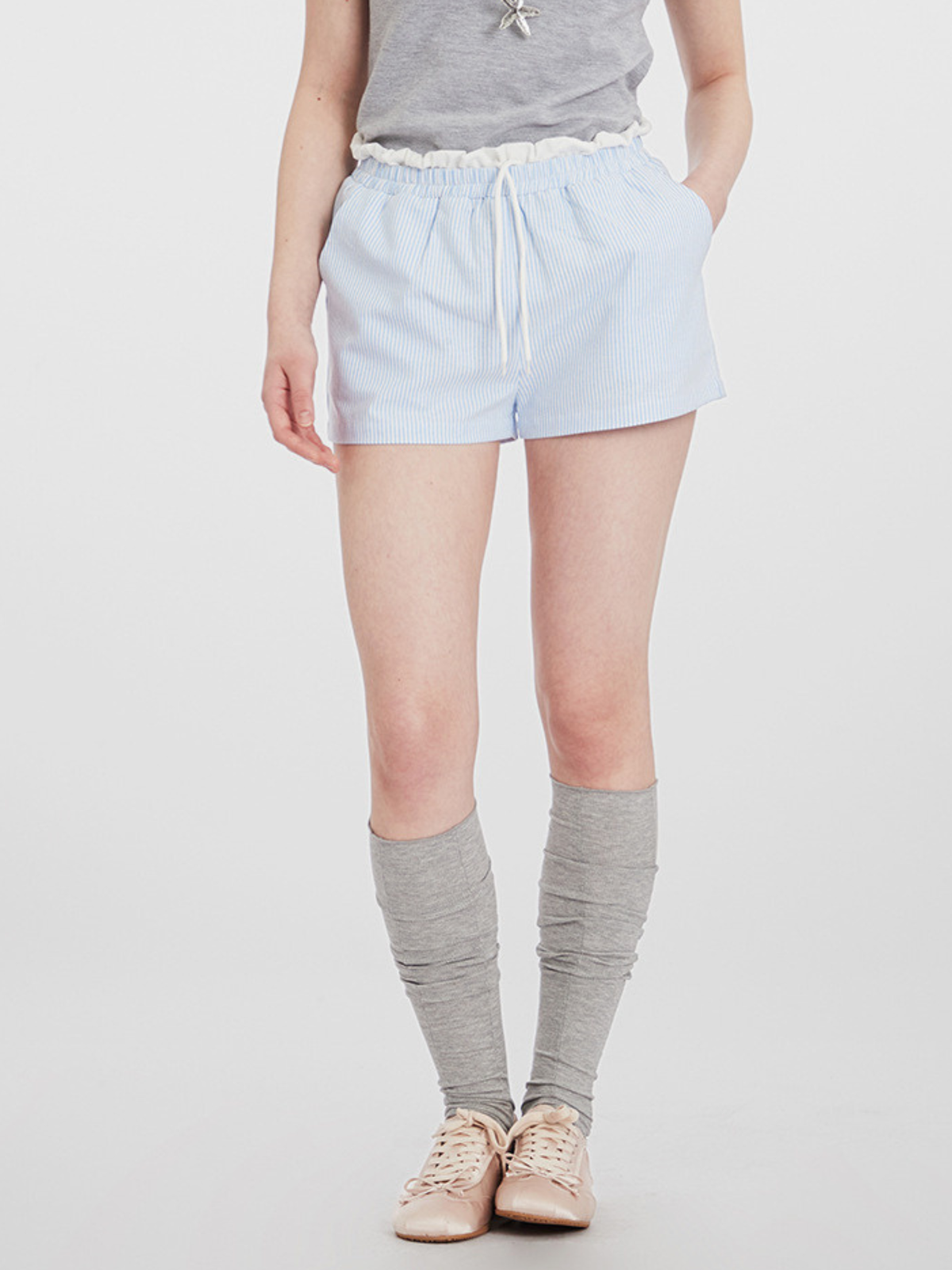 SkyLight - Lässige Damen-Shorts mit gestreiftem Doppelbund