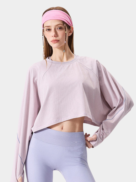 Crossland – Leichtes, atmungsaktives und schnelltrocknendes Damen-Langarmshirt in verkürzter Passform