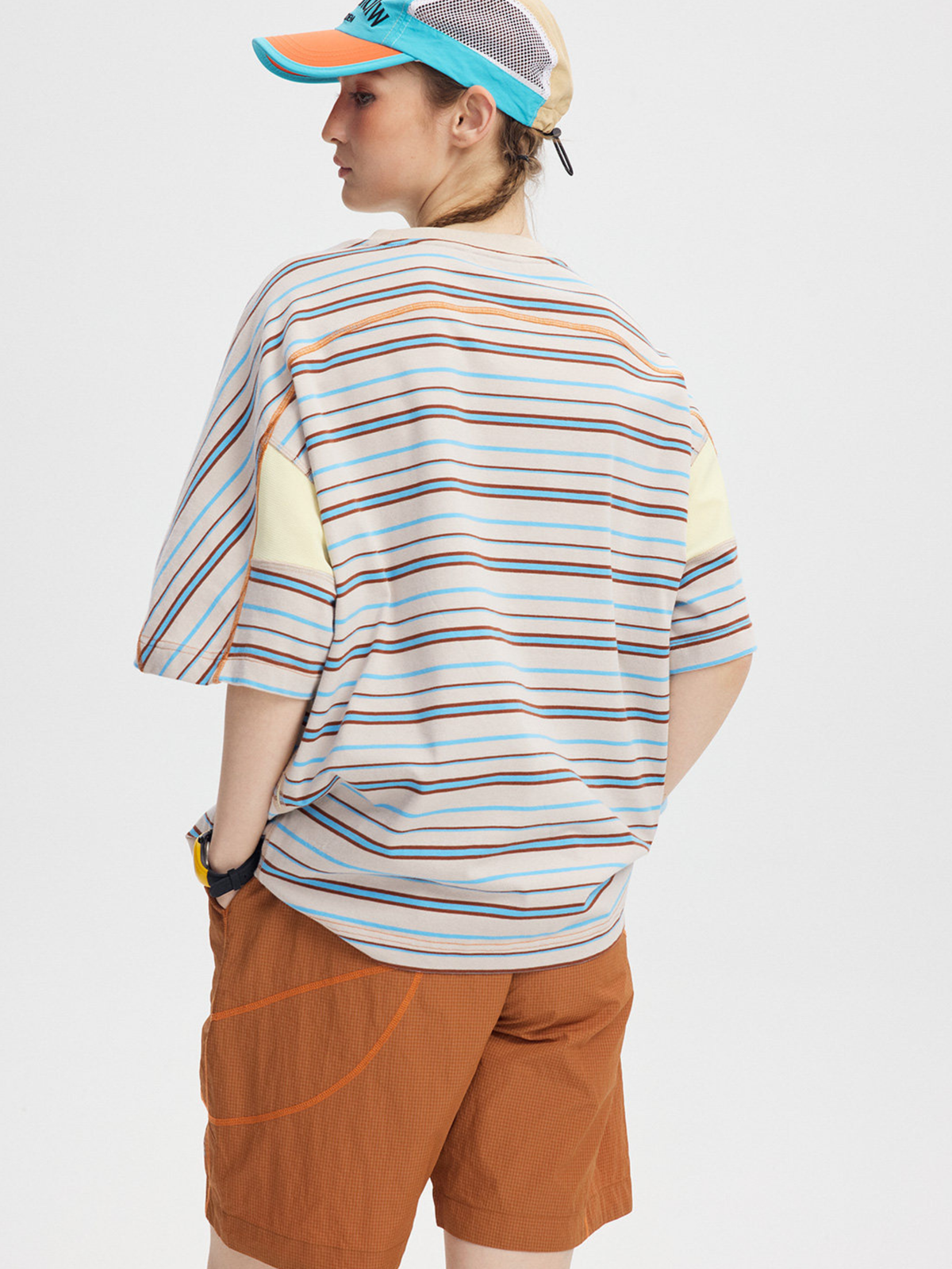Boost – Damen-T-Shirt mit Kontraststreifen und kurzen Ärmeln