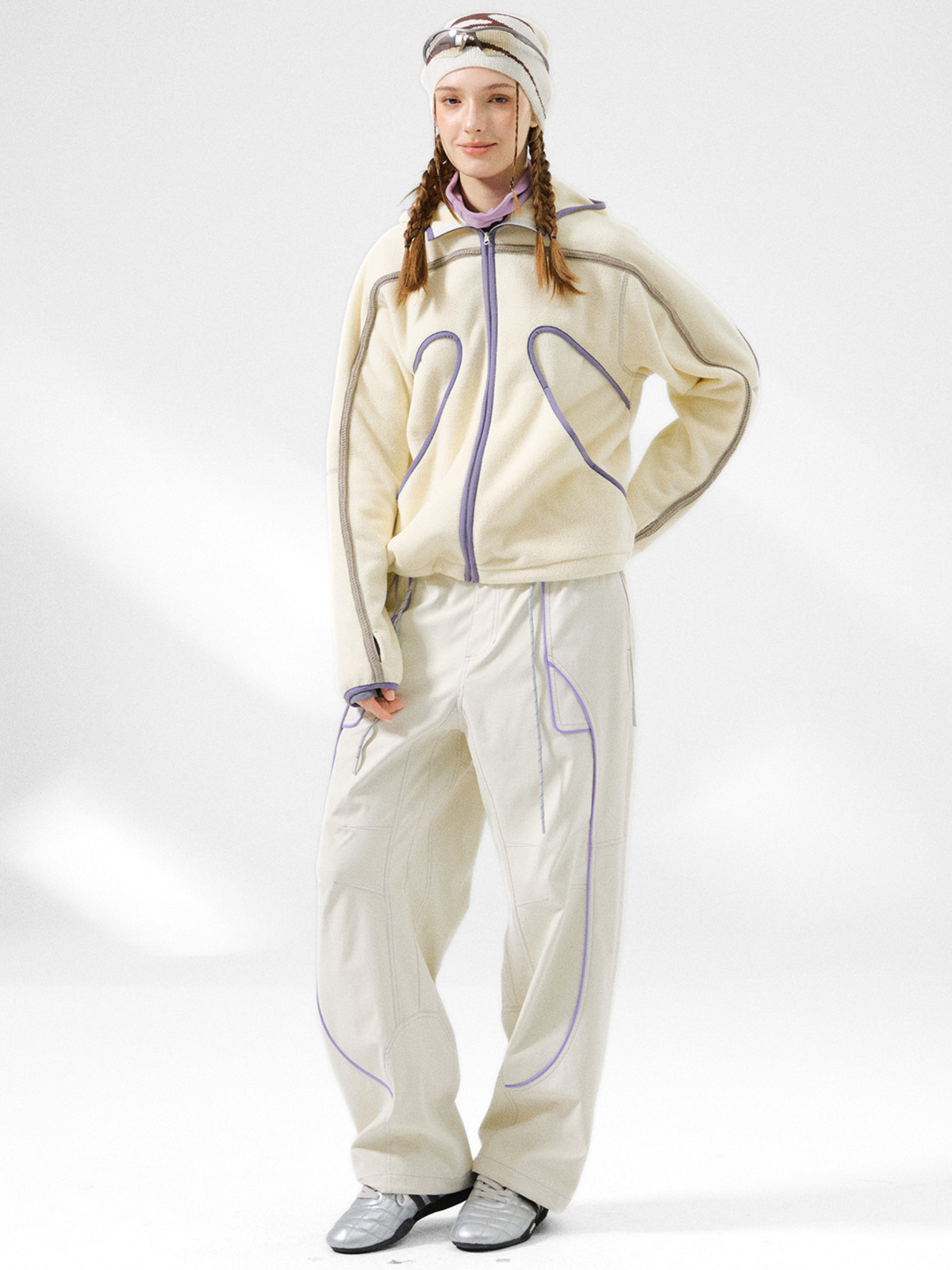 CrowPeak – Strukturierte Colorblock-Jacken mit Reißverschluss für Damen