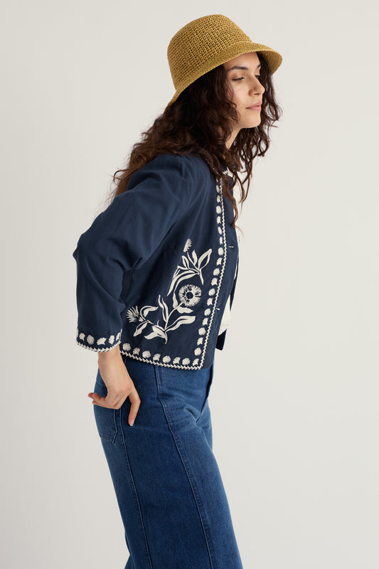 Sand Martin Embroidered Floral Jacket