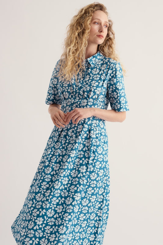 Wild Liquorice Shirt Dress in GOTS-Certified Organic Cotton